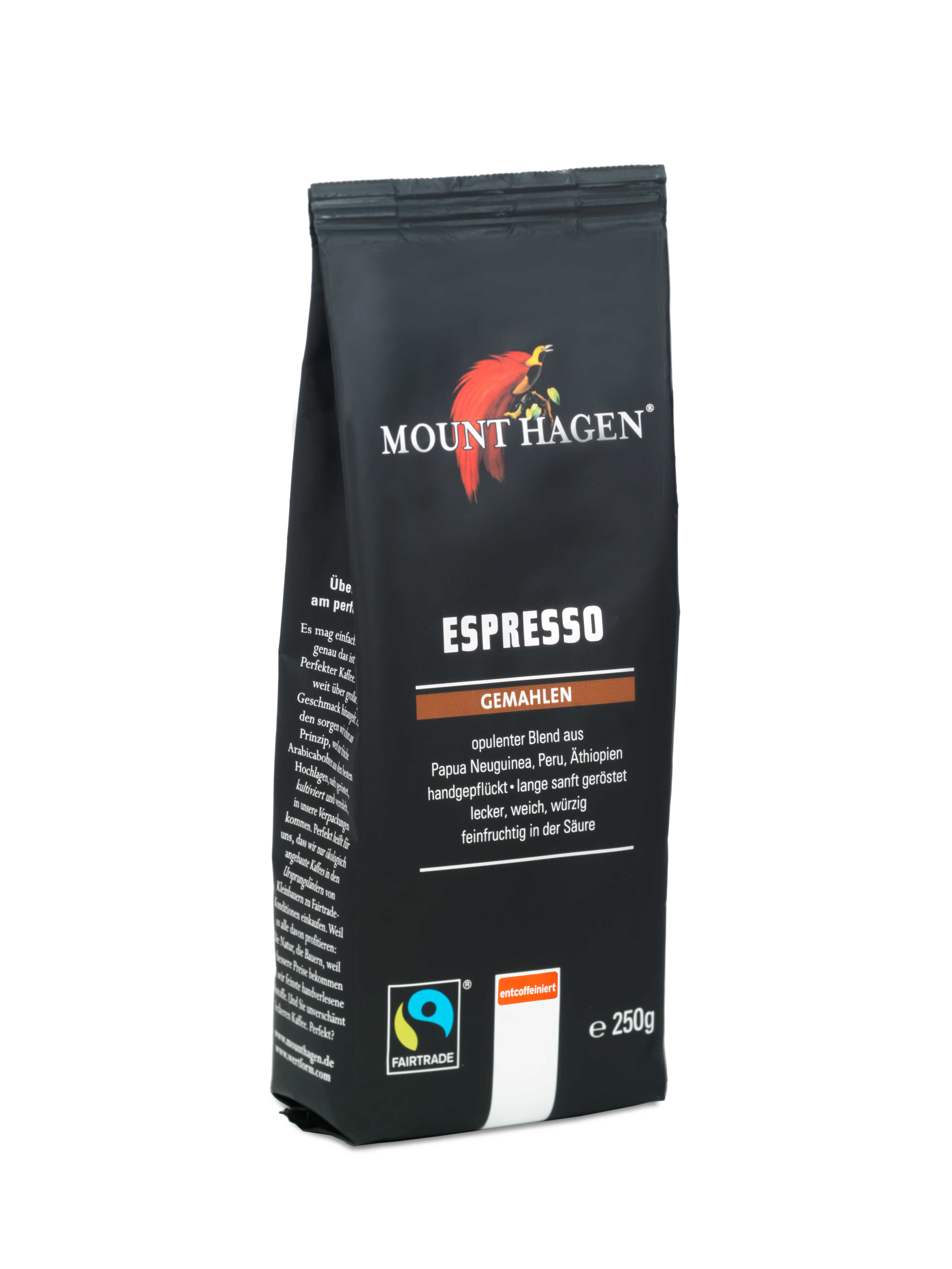 Espresso, gemahlen und entkoffeiniert