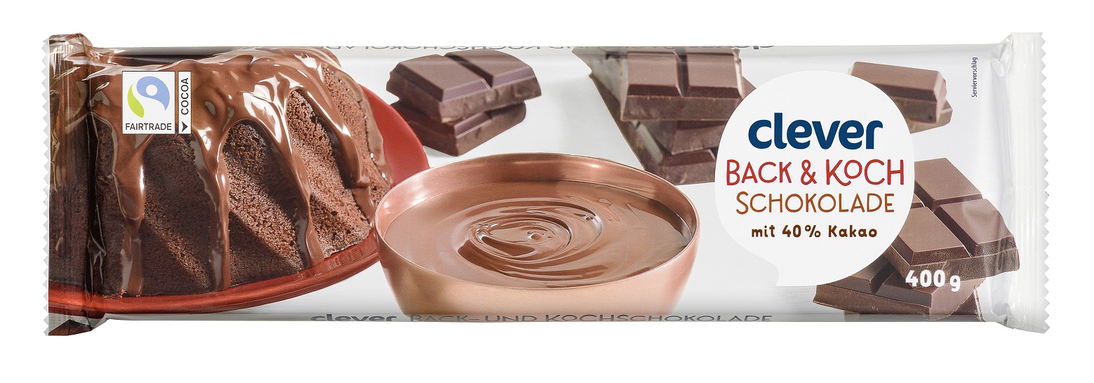 Clever Back-  & Kochschokolade 400g, Kakao: 40 Prozent