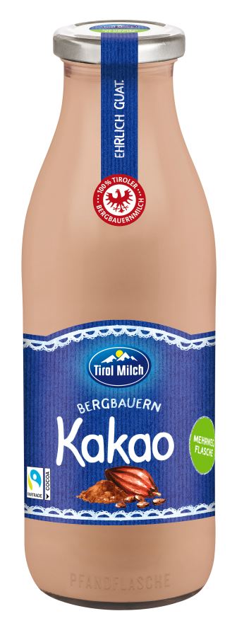 Tirol Milch Bergbauern Kakao Fair Trade 970 ml  Pfandflasche
