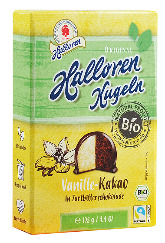 BIO Halloren Kugel Vanille-Kakao