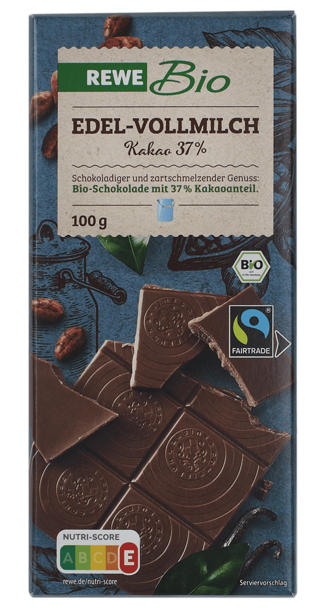 Edelvollmilch-Schokolade Kakao 37 Prozent