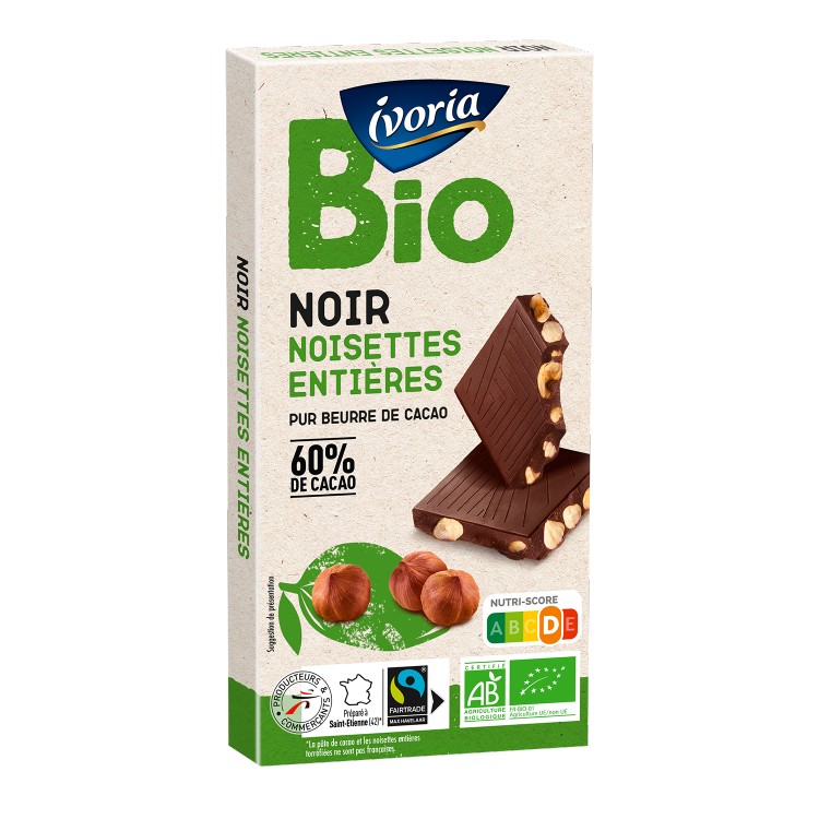 Tablette Bio MH chocolat noir noisettes 200 g