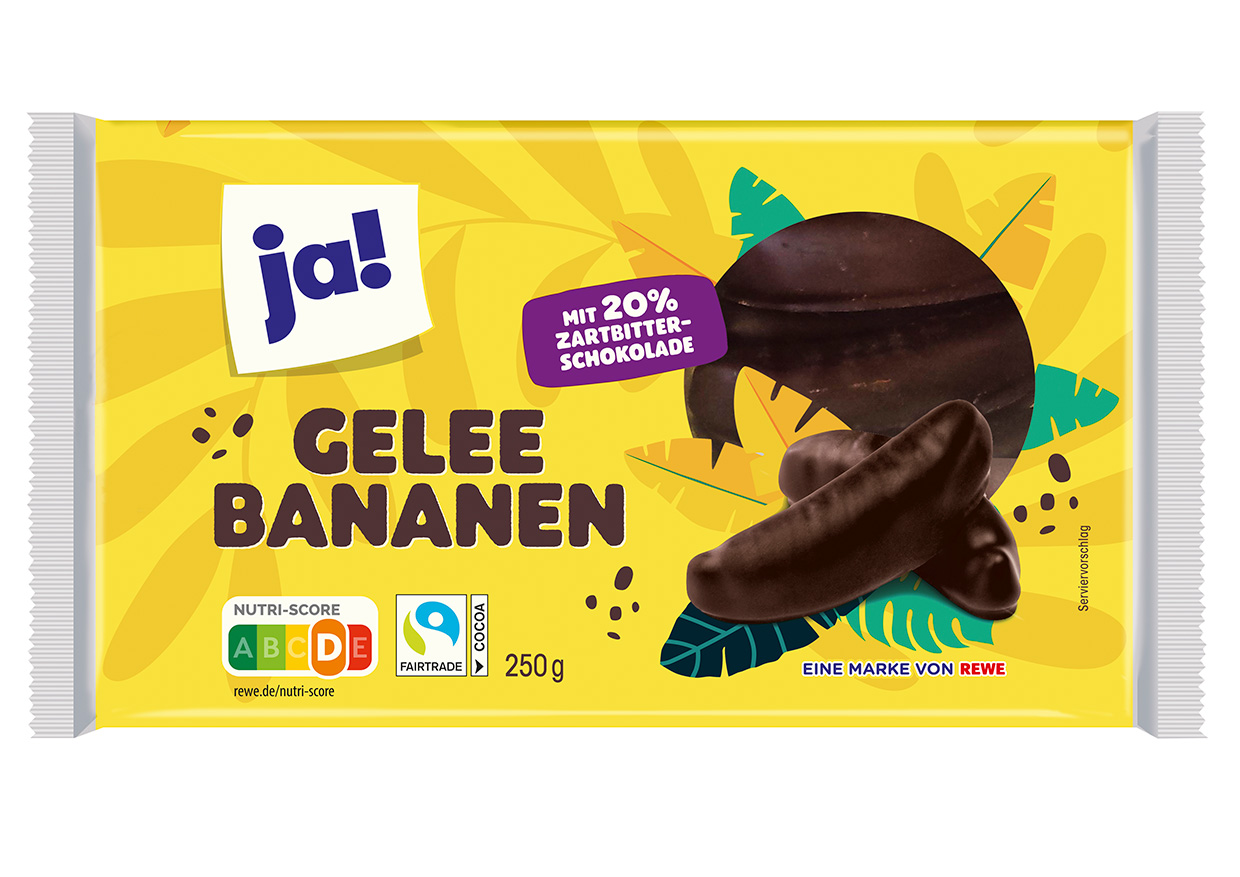 REWE Ja! Schoko- Gelee Bananen 250g