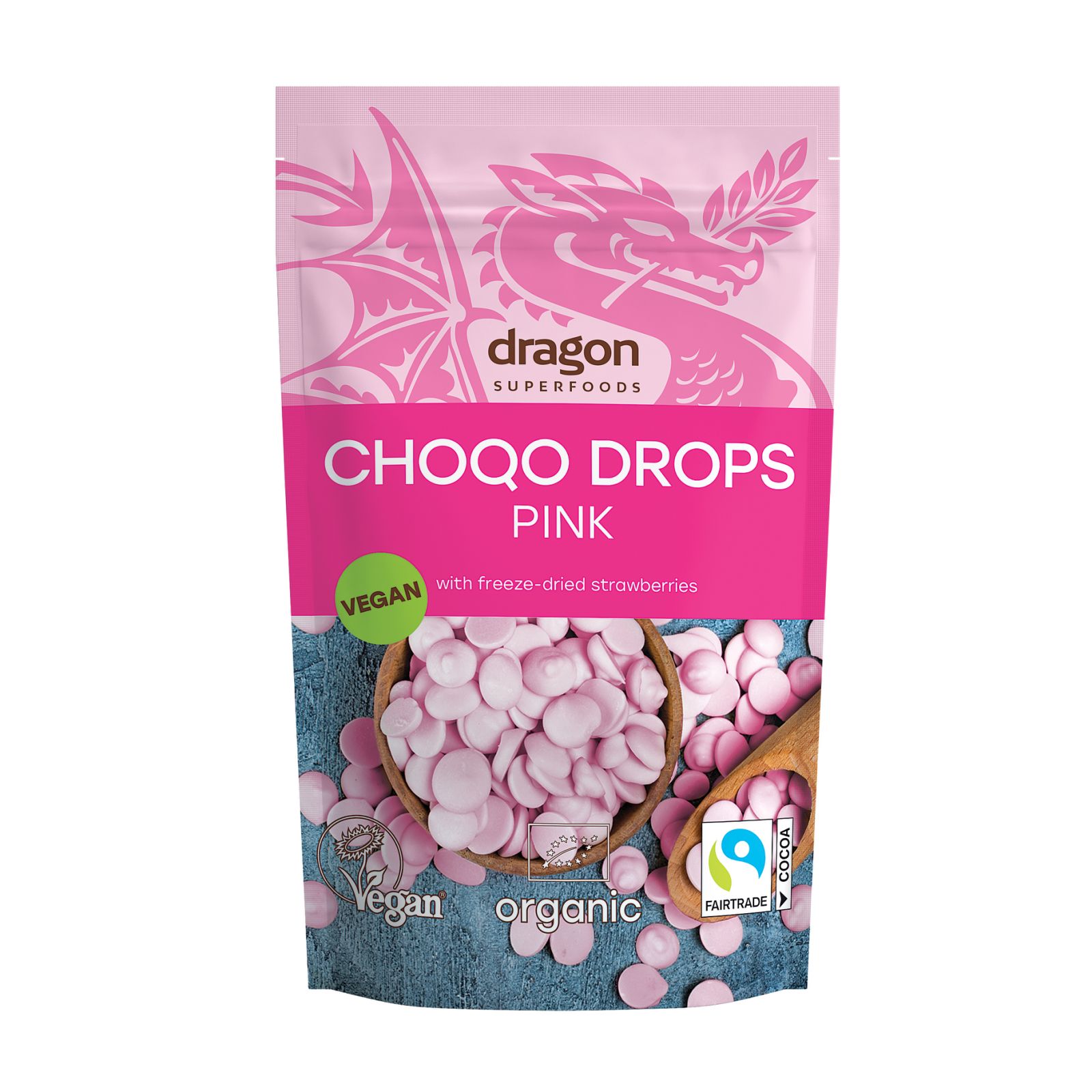 Pink choco drops