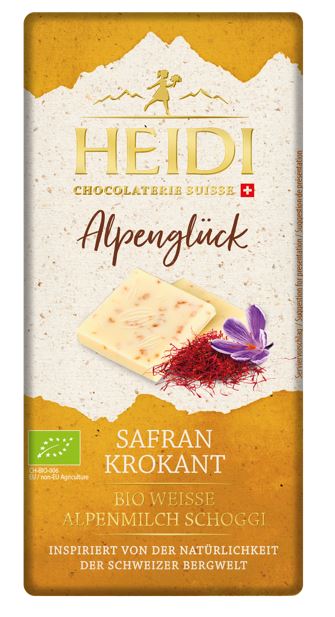 Alpenglück weisse Schokolade Safran Krokant