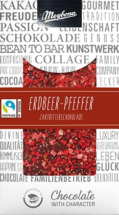 Collage Zartbitterschokolade "Erdbeer-Pfeffer"