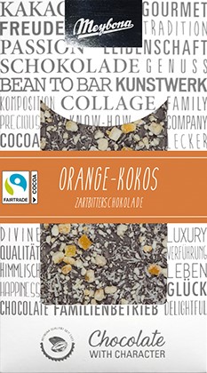 Collage Zartbitterschokolade "Orange-Kokos"