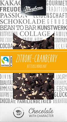 Collage Bitterschokolade "Zitrone-Cranberry"