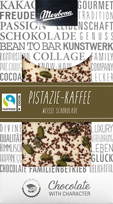 Collage Weiße Schokolade "Pistazie-Kaffee"