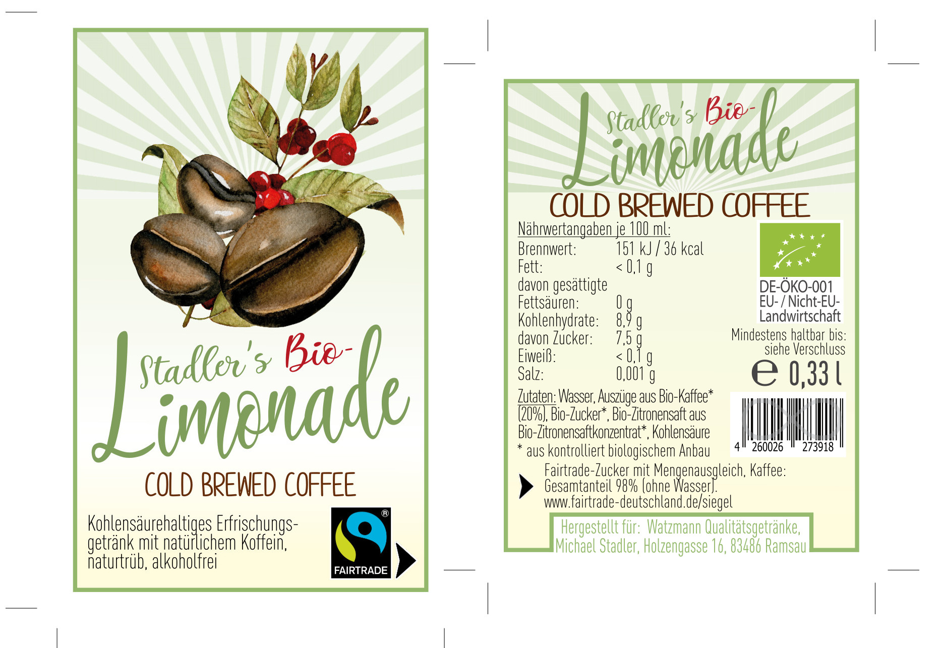 Stadler`s Bio Limonade Cold Brewed Coffee