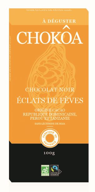 CHOKOA CHOCOLAT NOIR 71 ECLATS DE FEVES