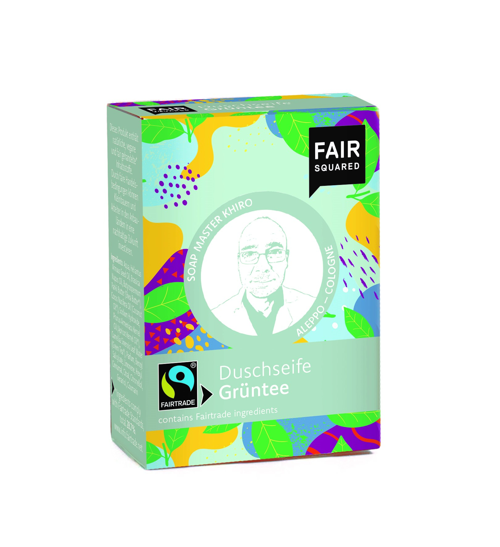 FAIR SQUARED Fairtrade Jubiläum Duschseife Grüntee 80 gr.