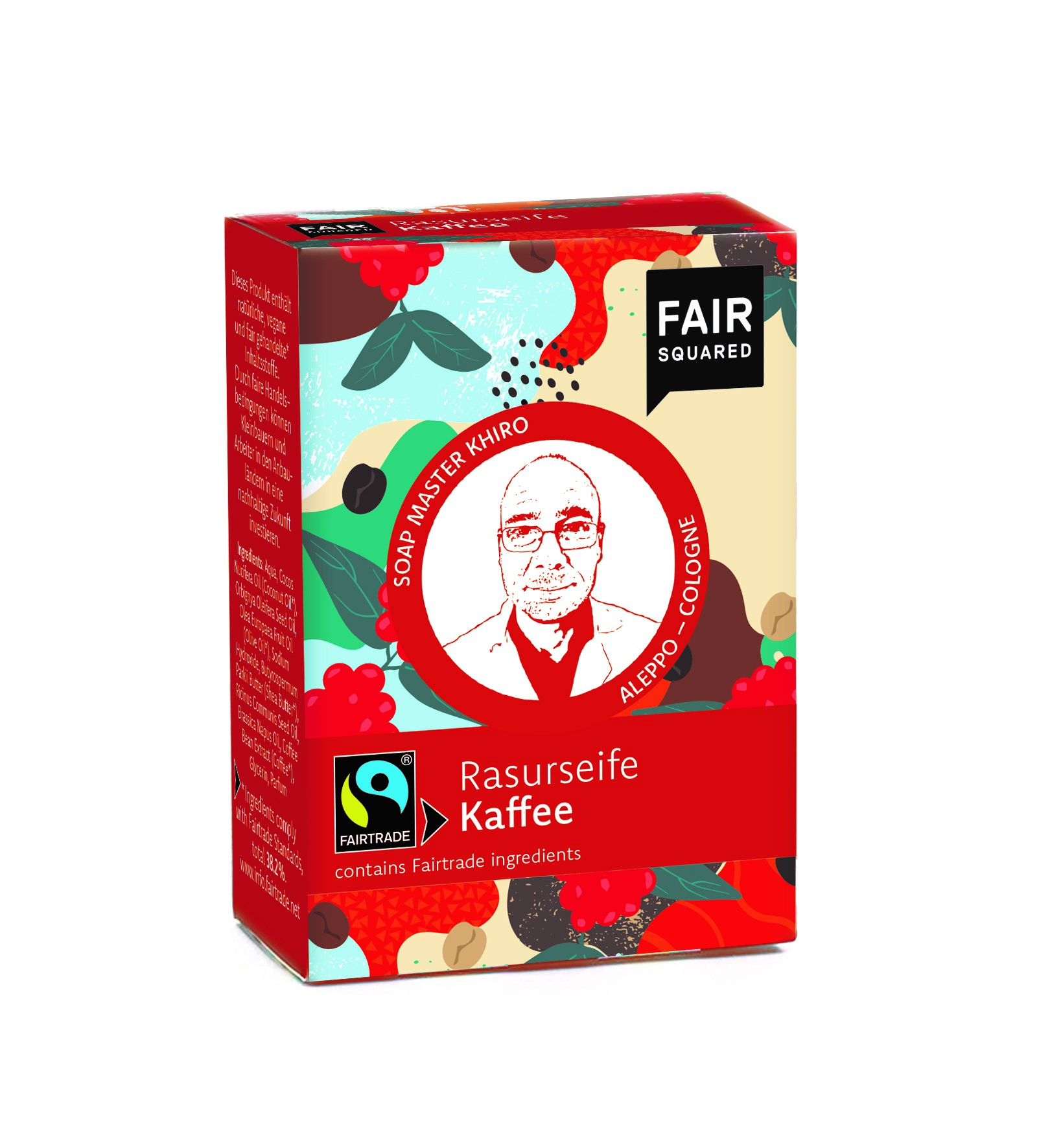 FAIR SQUARED Fairtrade Jubiläum Rasurseife Kaffee 80 gr.