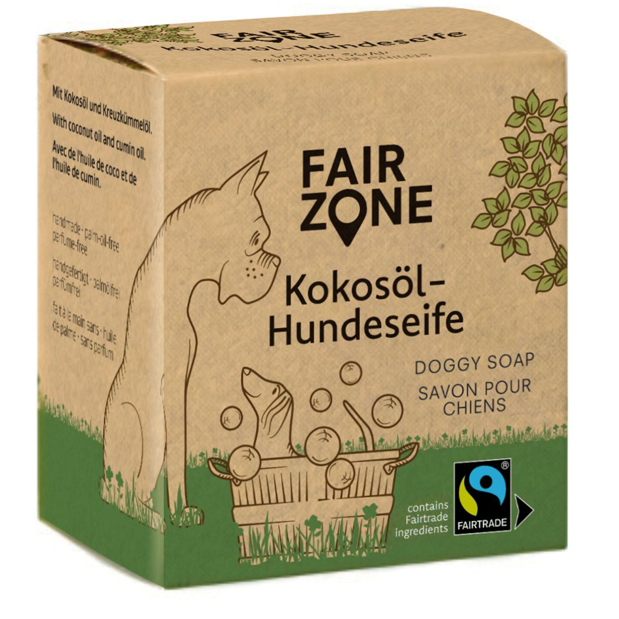 FAIR ZONE Hundeseife  Kokosöl (mit Schwarzkümmelöl) 160gr