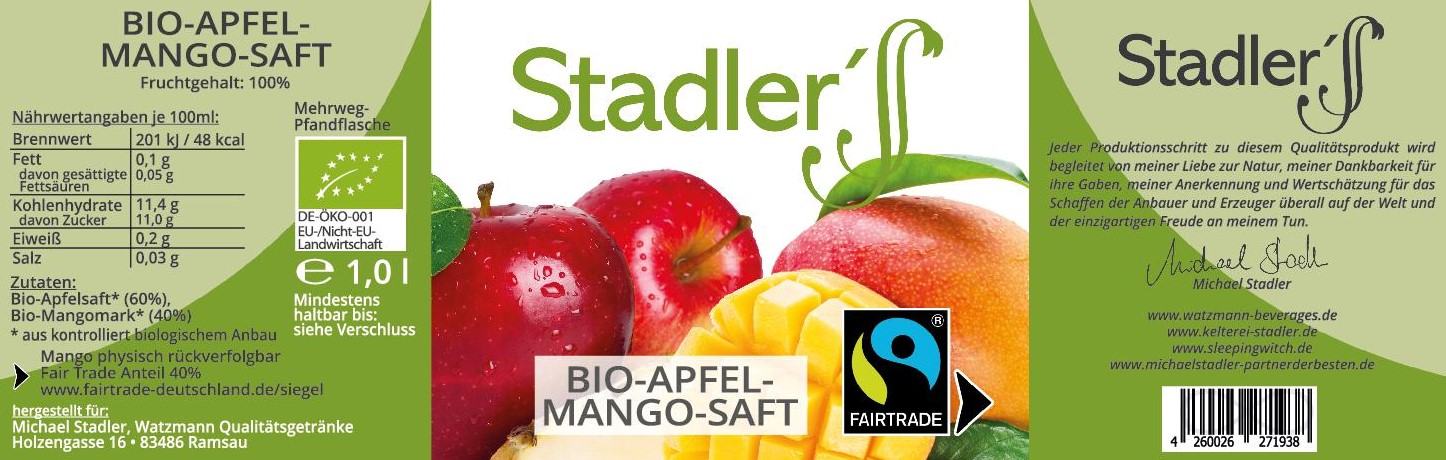 Stadler´s Bio Apfel-Mango-Saft