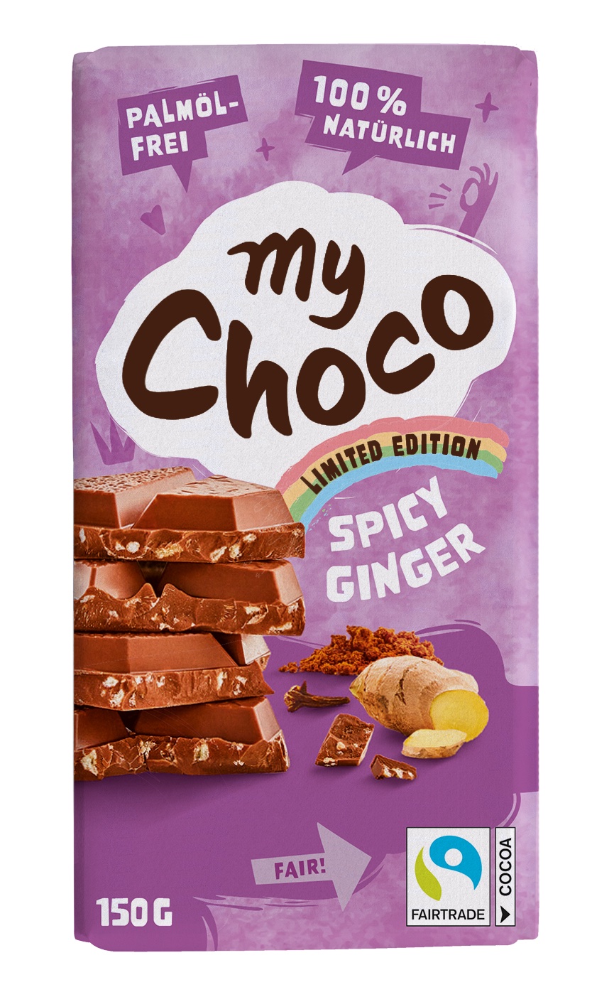 Milk chocolate with ginger and chai flavoured crisps - Spicy Ginger