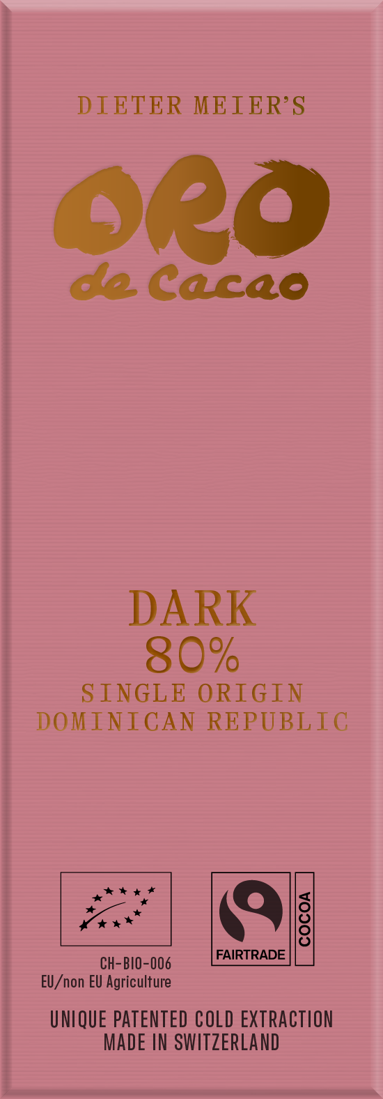 Tafelschokolade Dark 80 Prozent Single Origin Dominican Republic