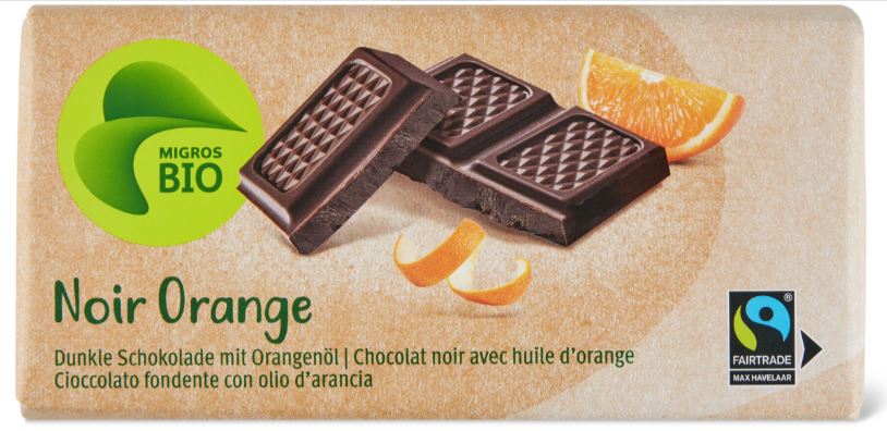 Tafelschokolade Noir Orange 