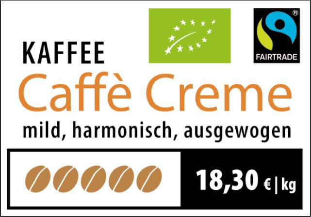 Espressone Bio FairTrade Caffè Creme unverpackt 
