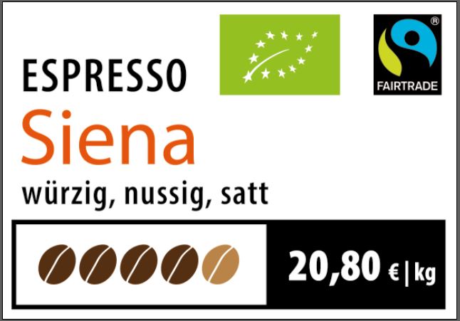Espressone Bio FairTrade Espresso Siena unverpackt
