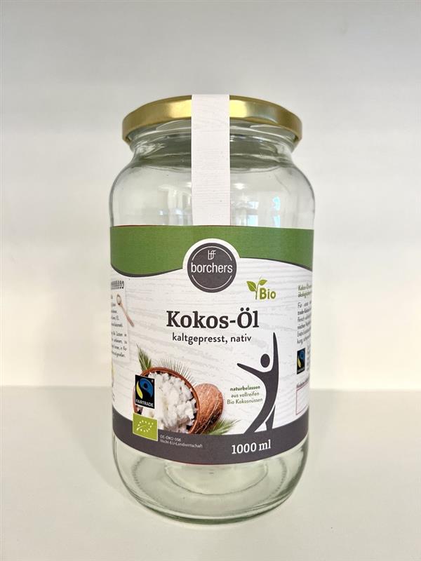 Bio Kokos-Öl, 1000 ml Schraubglas