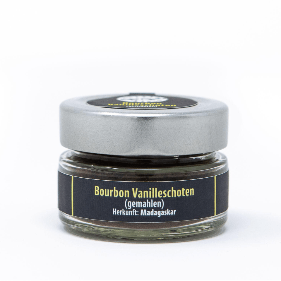 Vanillepulver aus gemahlener Bio Fairtrade Bourbon-Vanille (25 Gramm)