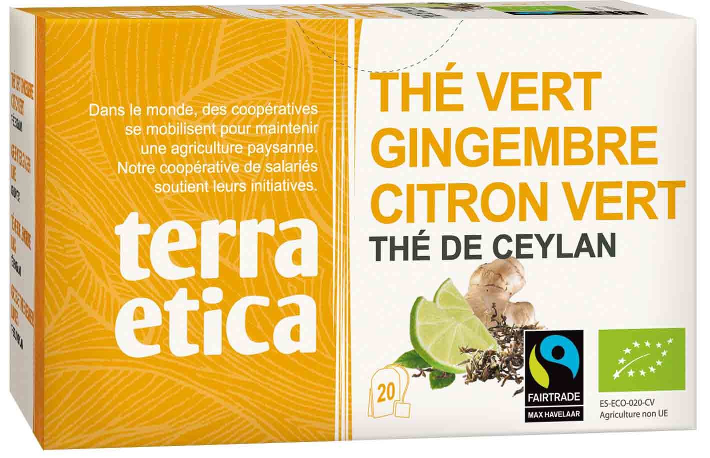 Terra Etica - Groene thee gember citroen - 36 gr