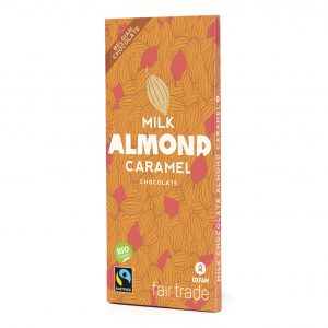 Oxfam Fair Trade – Chocolat au lait bio avec amandes et caramel – 100 gr
