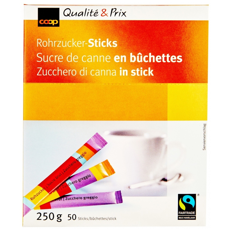 Rohrohrzucker Sticks (50 Stück)