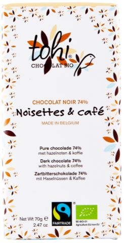 TOHI - Tablettes 70g - Noir Noisettes Café