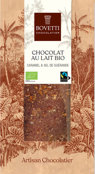 Tablette chocolat lait St Domingue caramel et sel de Guérande 100g