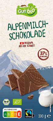 Schweizer Bio Vollmilchschokolade