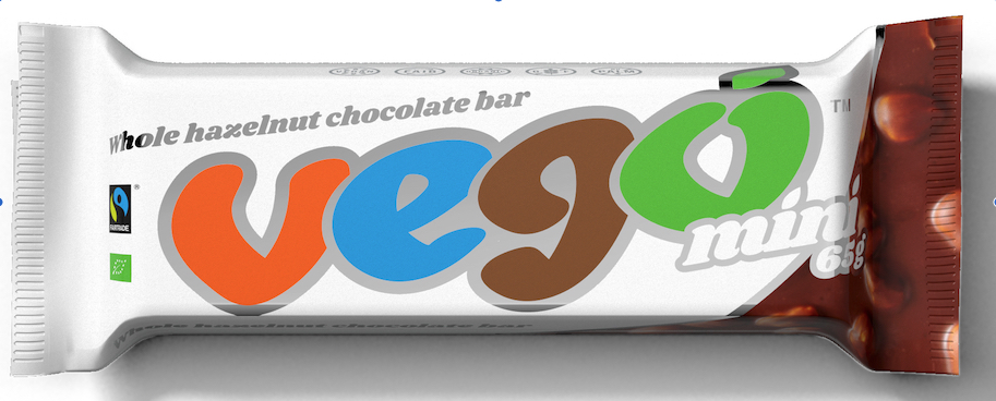 Vego mini Whole Hazelnut Chocolate Bar ORG, 65g