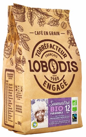 LOBODIS CAFE SUMATRA 500G GRAIN BIO FT