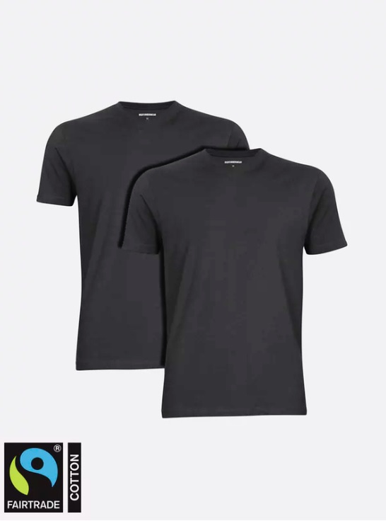 2 pk T-shirt V-neck Black