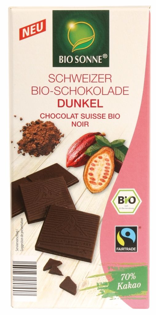 Schweizer Bio-Schokolade Dunkel