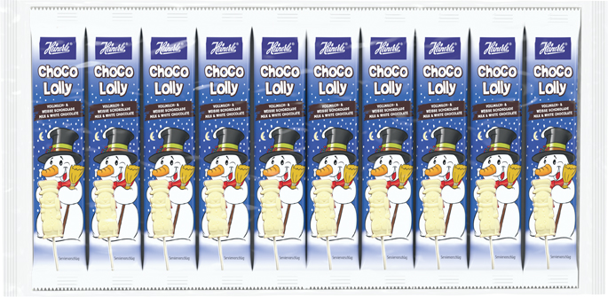HEINERLE Choco Lolly Schneemann Vollmilch- + weiße Schokolade
