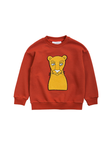 Cat Patch Sweatshirt Red