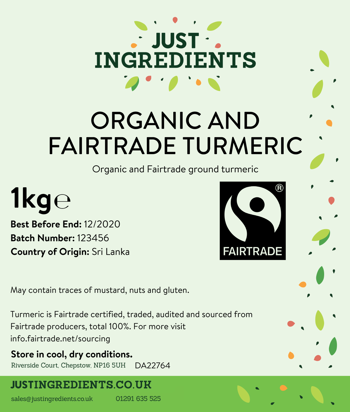 Organic Fairtrade Turmeric 1kg